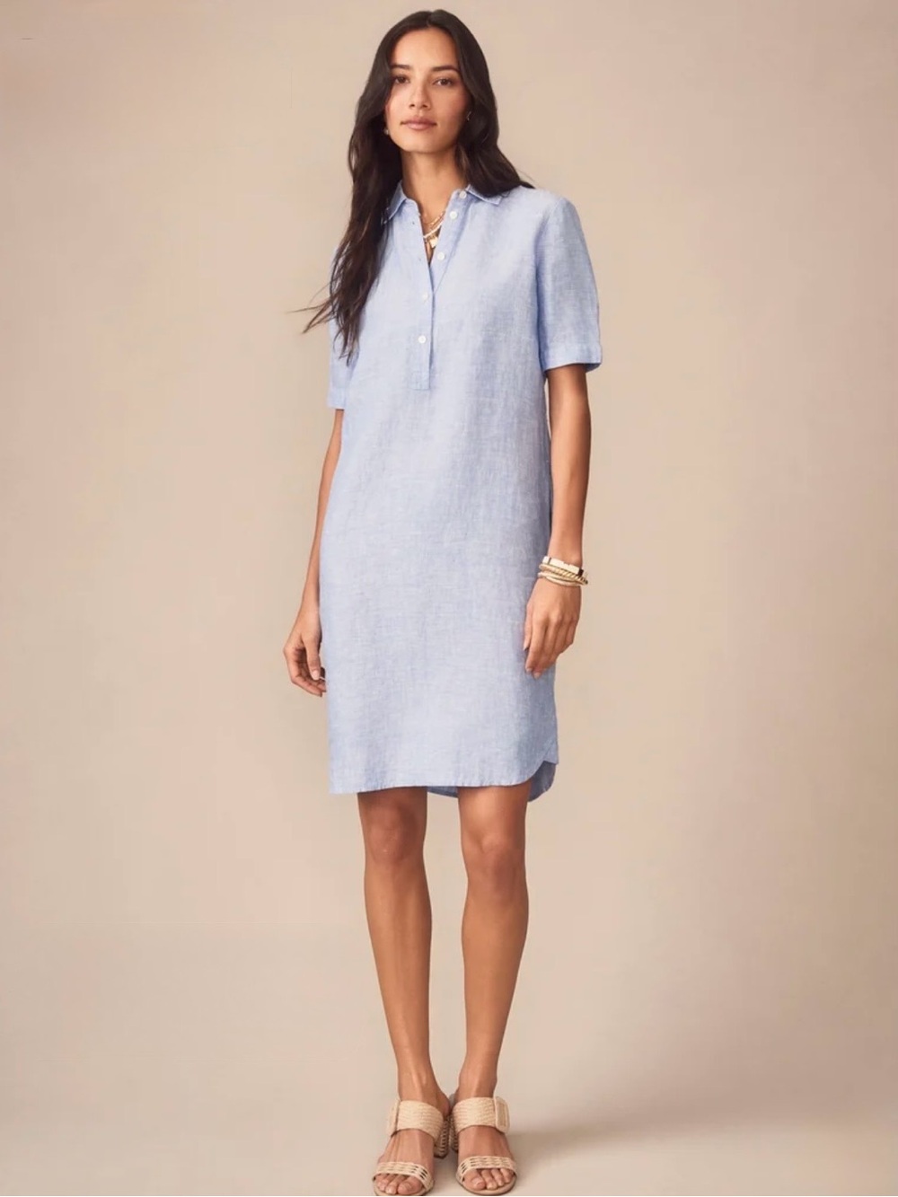J.McLaughlin Arissa Linen Dress in Blue